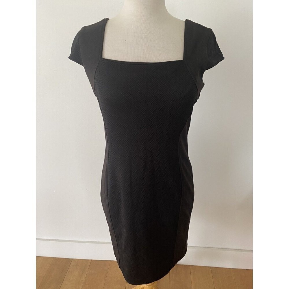 Sharagano Women's Short Sleeve A-Line Dress Black Size 4
